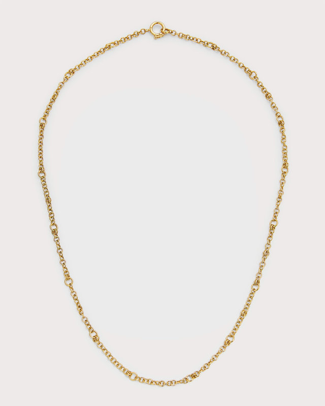 18k Yellow Gold Gravity Chain Necklace, 18"L